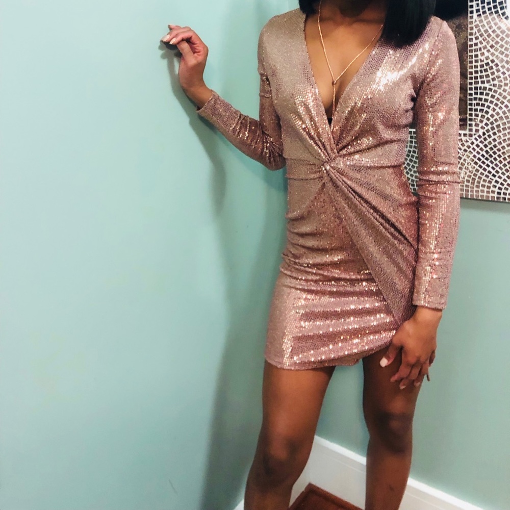 Rose Gold Sequins Dress